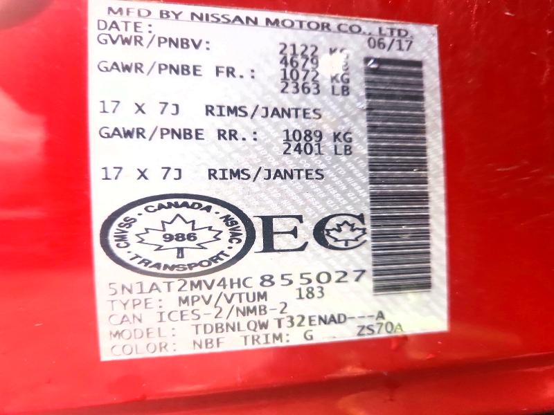 Продаж на аукціоні авто 2017 Nissan Rogue, vin: 5N1AT2MV4HC855027, номер лоту: 66766806