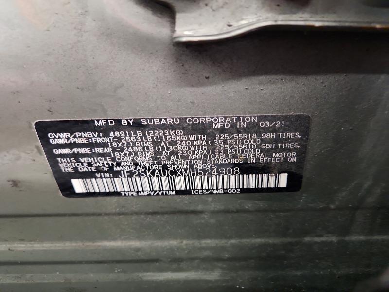 Продажа на аукционе авто 2021 Subaru Forester, vin: JF2SKAUCXMH524908, номер лота: 65527006
