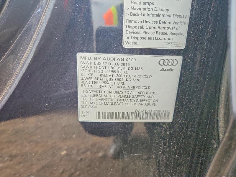 Aukcja sprzedaży 2009 Audi Q7, vin: WA1AY74L39D014467, numer aukcji: 66430246