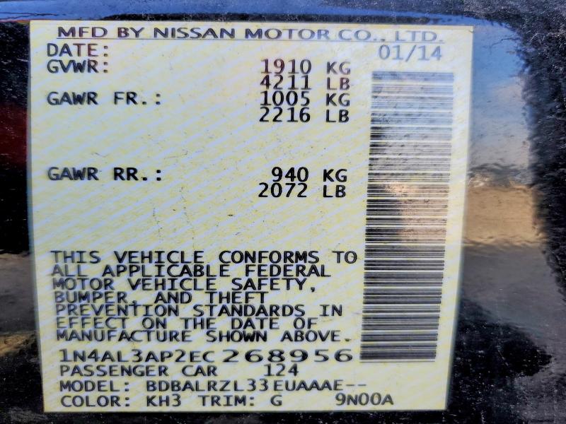 Продажа на аукционе авто 2014 Nissan Altima, vin: 1N4AL3AP2EC268956, номер лота: 63560286