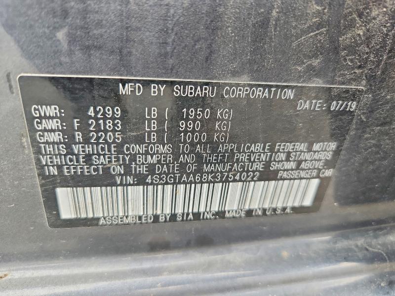 Aukcja sprzedaży 2019 Subaru Impreza, vin: 4S3GTAA68K3754022, numer aukcji: 64635246