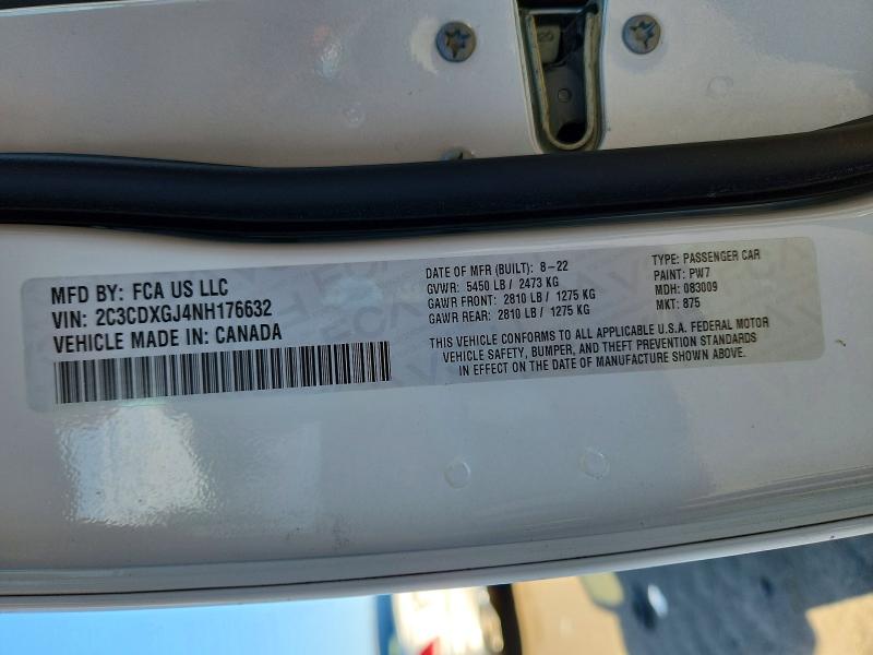 Продаж на аукціоні авто 2022 Dodge Charger, vin: 2C3CDXGJ4NH176632, номер лоту: 66987496