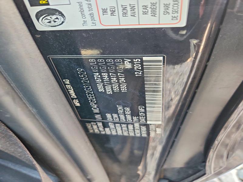 63129266 :رقم المزاد ، WD4PG2EE2G3126529 vin ، 2016 Mercedes-benz Metris مزاد بيع