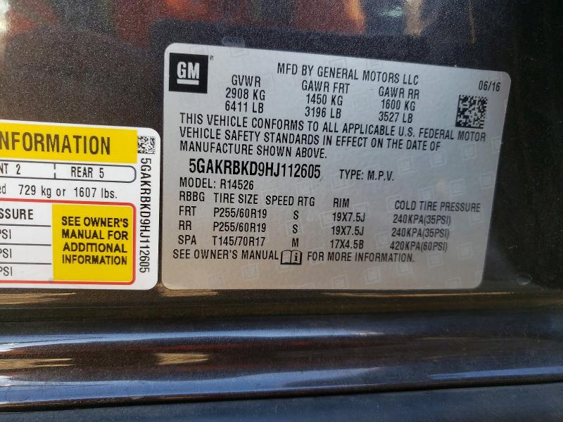 Aukcja sprzedaży 2017 Buick Enclave, vin: 5GAKRBKD9HJ112605, numer aukcji: 66619876