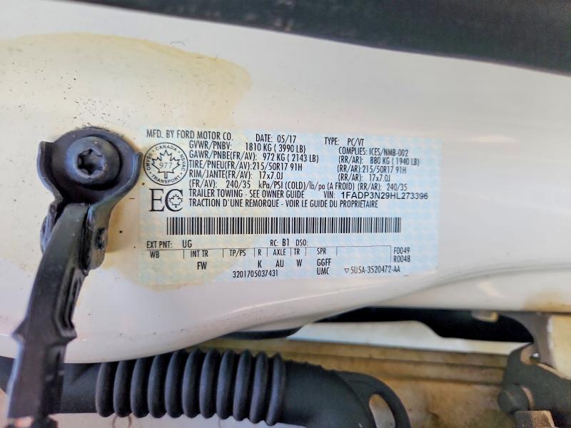 2017 Ford Focus მანქანა იყიდება აუქციონზე, vin: 1FADP3N29HL273396, აუქციონის ნომერი: 66432766