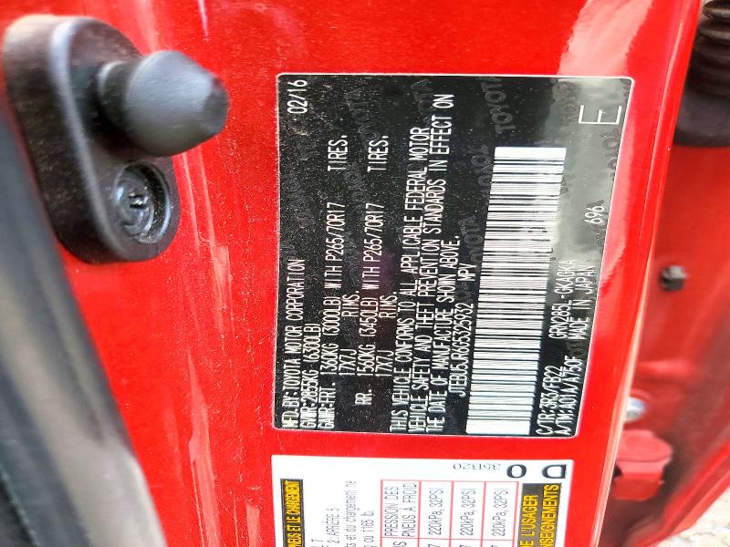 Aukcja sprzedaży 2016 Toyota 4runner, vin: JTEBU5JR6G5325932, numer aukcji: 65756066