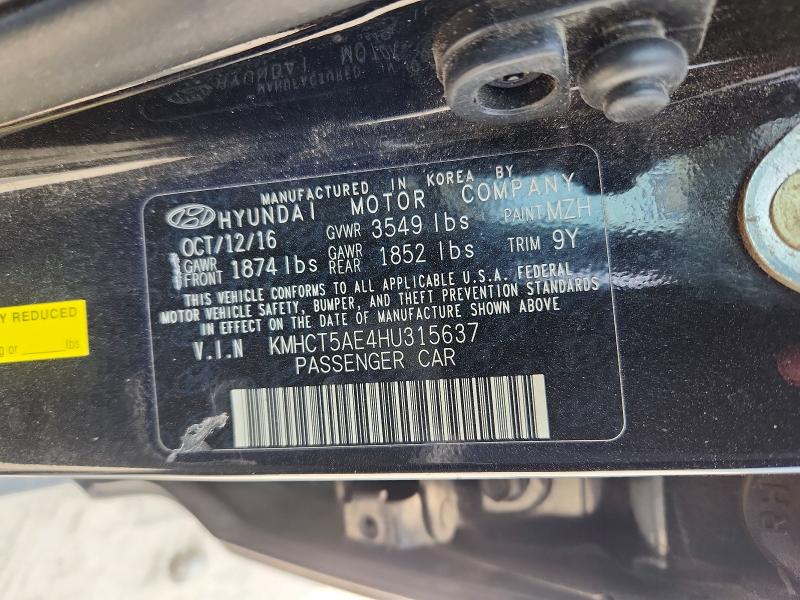 Aukcja sprzedaży 2017 Hyundai Accent, vin: KMHCT5AE4HU315637, numer aukcji: 64070946