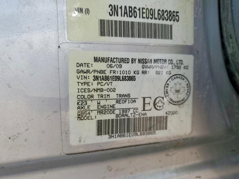 64472646 :رقم المزاد ، 3N1AB61E09L683865 vin ، 2009 Nissan Sentra مزاد بيع