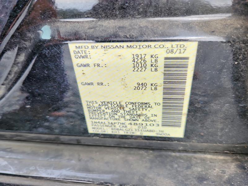 2017 Nissan Altima მანქანა იყიდება აუქციონზე, vin: 1N4AL3AP7HC489103, აუქციონის ნომერი: 63592036