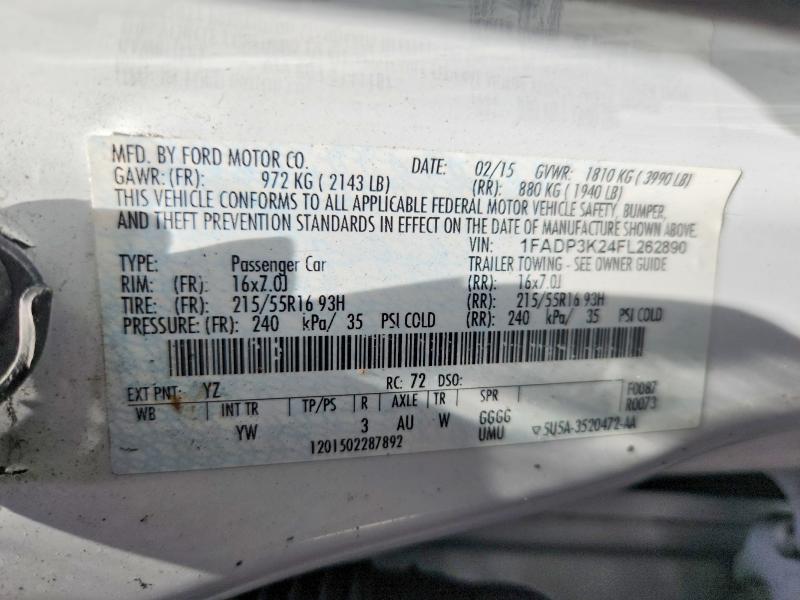 Aukcja sprzedaży 2015 Ford Focus, vin: 1FADP3K24FL262890, numer aukcji: 64451186