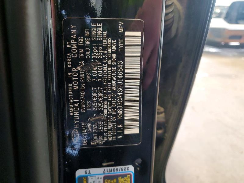 Продажа на аукционе авто 2016 Hyundai Tucson, vin: KM8J3CA43GU146843, номер лота: 67403166