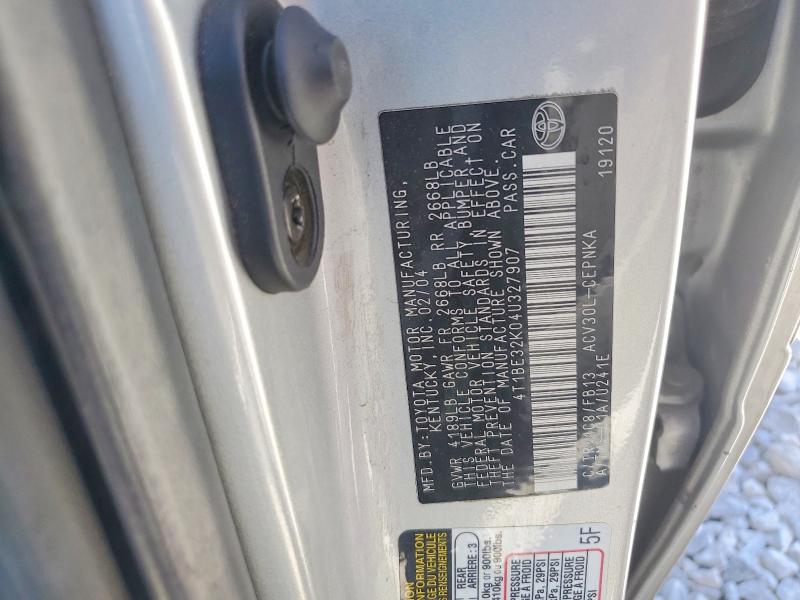 63158926 :رقم المزاد ، 4T1BE32K04U327907 vin ، 2004 Toyota Camry مزاد بيع