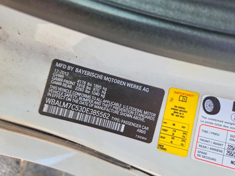 Aukcja sprzedaży 2013 Bmw Z4, vin: WBALM7C53DE385562, numer aukcji: 65497866