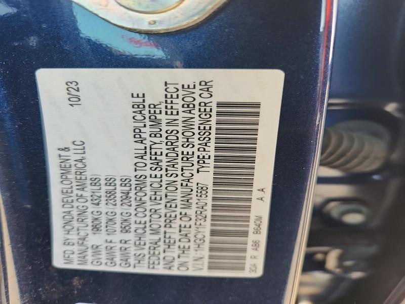 2024 Honda Accord მანქანა იყიდება აუქციონზე, vin: 1HGCY1F32RA015587, აუქციონის ნომერი: 63922226
