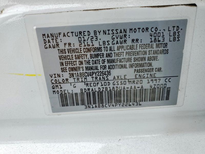65741746 :رقم المزاد ، 3N1AB8CV4PY226436 vin ، 2023 Nissan Sentra مزاد بيع