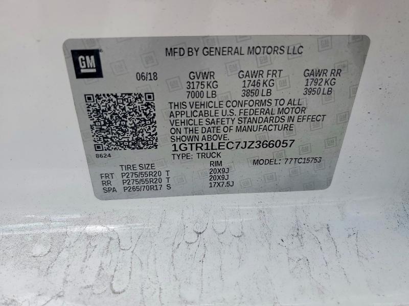 66447466 :رقم المزاد ، 1GTR1LEC7JZ366057 vin ، 2018 Gmc Sierra مزاد بيع