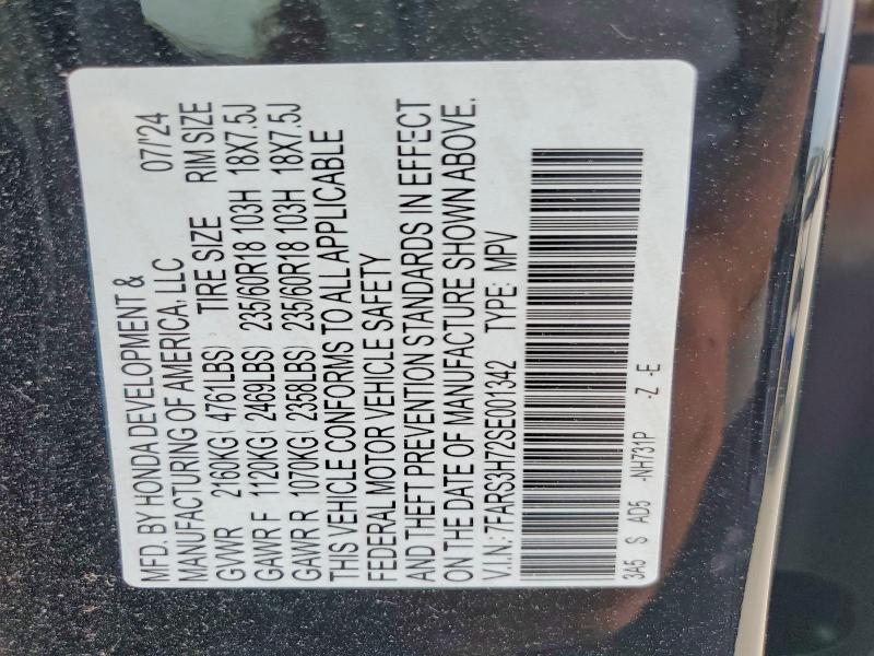 63428456 :رقم المزاد ، 7FARS3H72SE001342 vin ، 2025 Honda Cr-v مزاد بيع