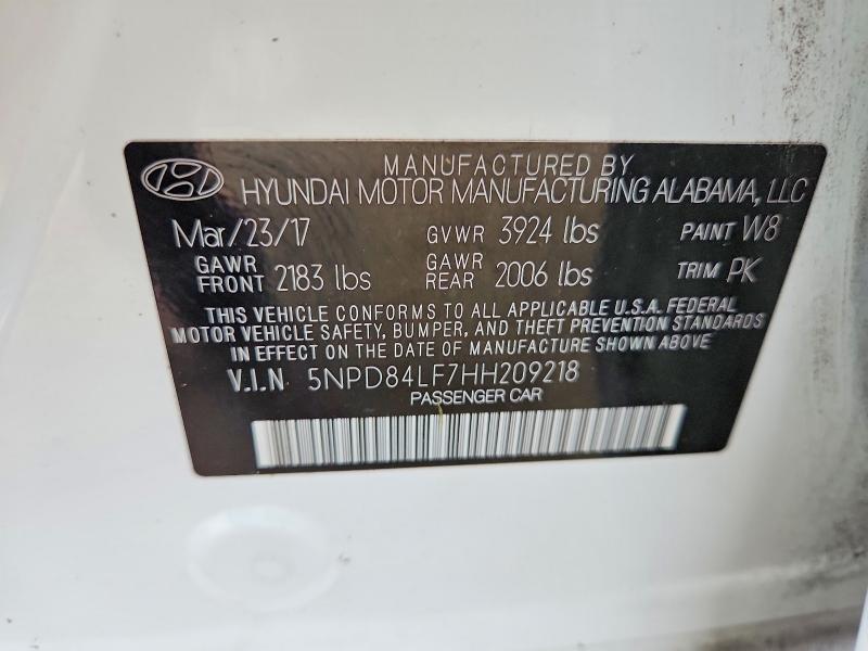 Продаж на аукціоні авто 2017 Hyundai Elantra, vin: 5NPD84LF7HH209218, номер лоту: 62945326
