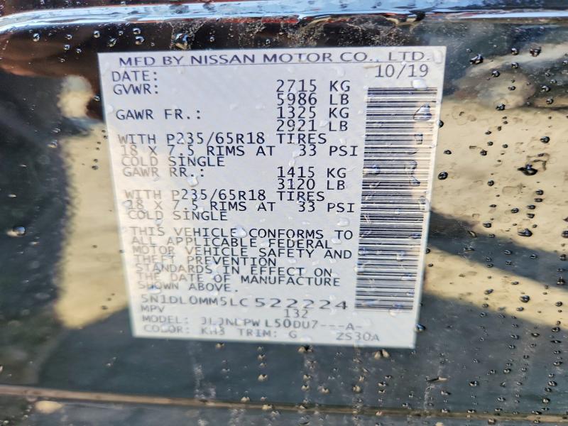 Aukcja sprzedaży 2020 Infiniti Qx60, vin: 5N1DL0MM5LC522224, numer aukcji: 64569106
