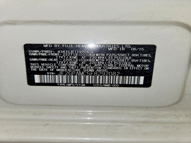Aukcja sprzedaży 2015 Subaru Xv Crosstrek, vin: JF2GPAMC5F8292082, numer aukcji: 64681956
