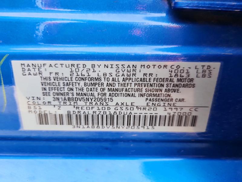 2022 Nissan Sentra მანქანა იყიდება აუქციონზე, vin: 3N1AB8DV5NY205915, აუქციონის ნომერი: 66718576