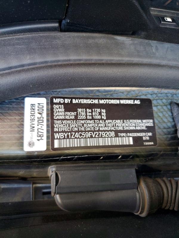 Продажа на аукционе авто 2015 Bmw I3, vin: WBY1Z4C59FV279208, номер лота: 66084306