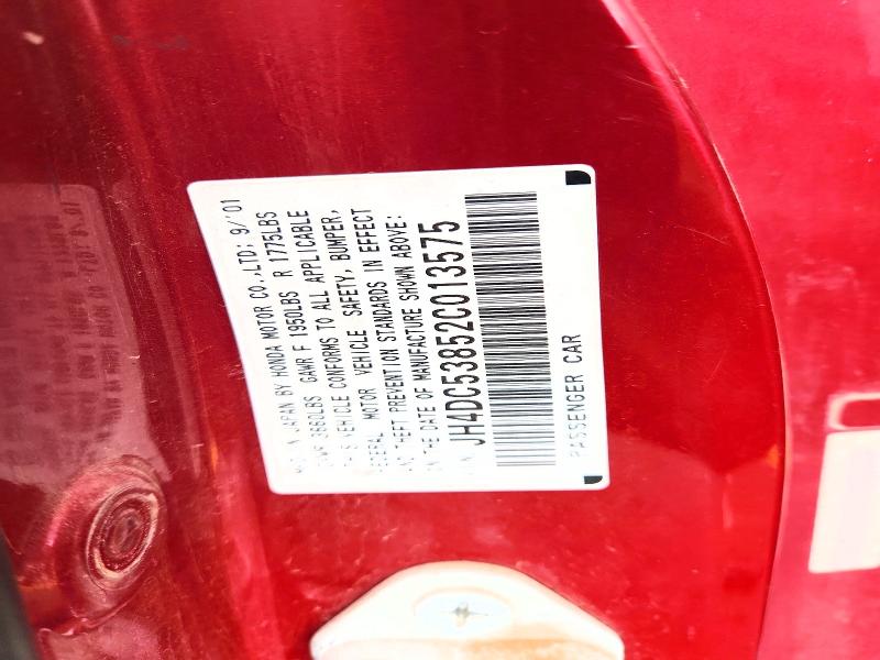 66039306 :رقم المزاد ، JH4DC53852C013575 vin ، 2002 Acura Rsx مزاد بيع