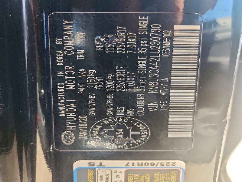 Продажа на аукционе авто 2020 Hyundai Tucson, vin: KM8J3CA42LU230730, номер лота: 62718456