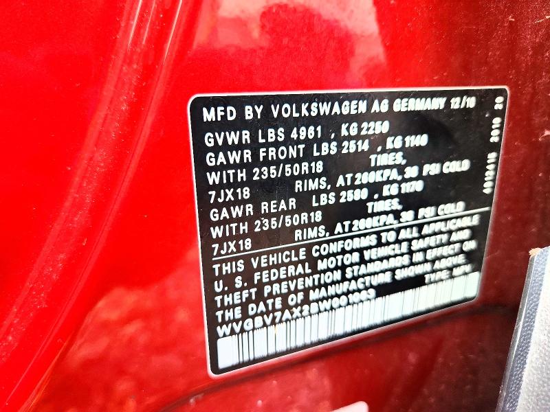 64326396 :رقم المزاد ، WVGBV7AX2BW001063 vin ، 2011 Volkswagen Tiguan مزاد بيع