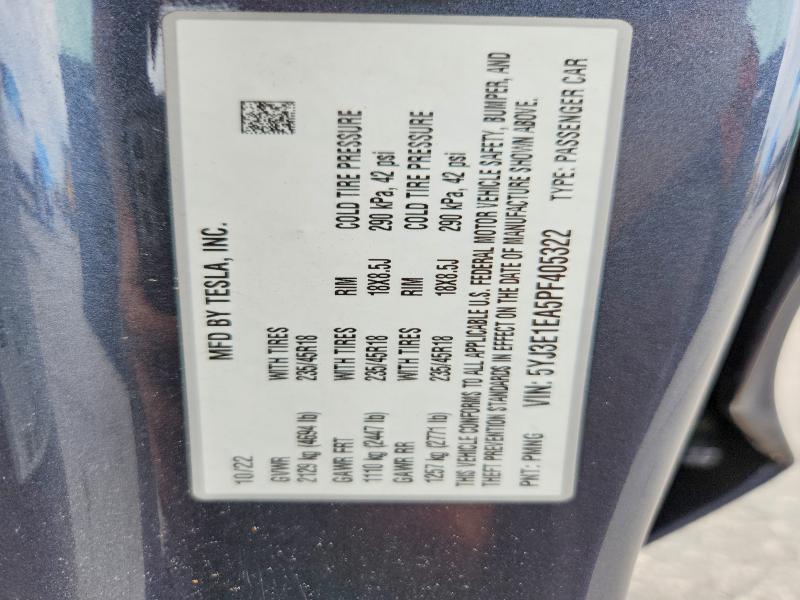 63292036 :رقم المزاد ، 5YJ3E1EA5PF405322 vin ، 2023 Tesla Model 3 مزاد بيع