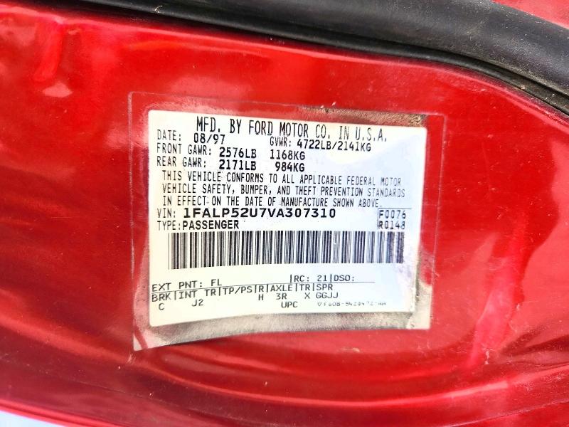 64247006 :رقم المزاد ، 1FALP52U7VA307310 vin ، 1997 Ford Taurus مزاد بيع