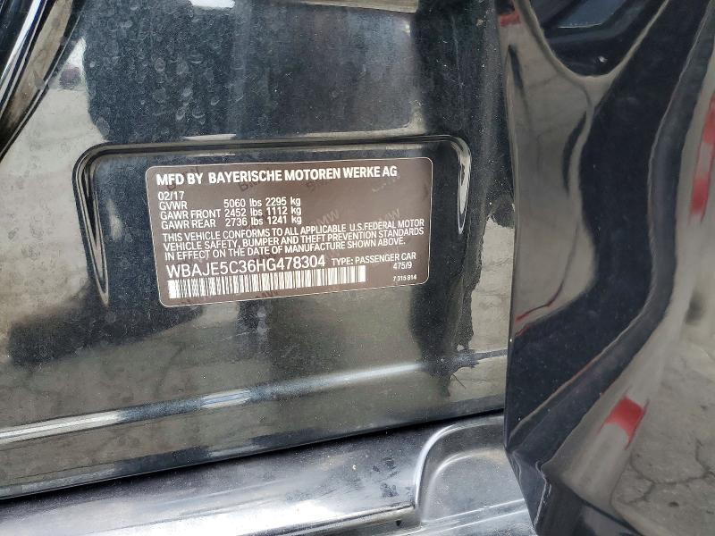 60929076 :رقم المزاد ، WBAJE5C36HG478304 vin ، 2017 Bmw 540 مزاد بيع