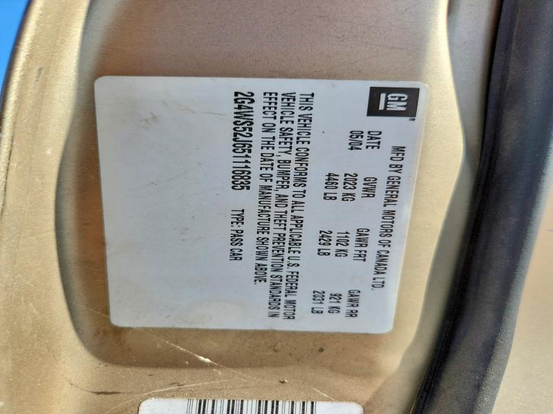 Продаж на аукціоні авто 2005 Buick Century, vin: 2G4WS52J651116835, номер лоту: 65408976