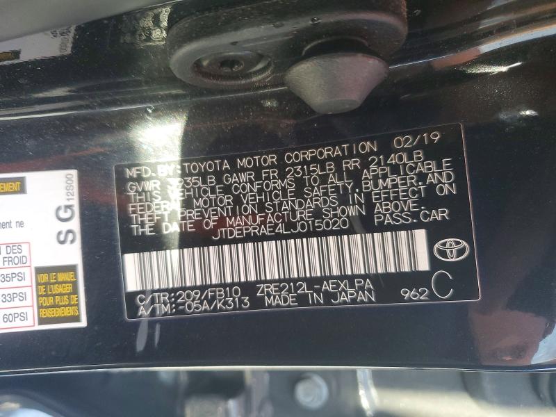 Продажа на аукционе авто 2020 Toyota Corolla, vin: JTDEPRAE4LJ015020, номер лота: 67252306
