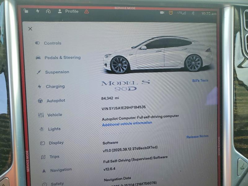 Aukcja sprzedaży 2017 Tesla Model S, vin: 5YJSA1E29HF184535, numer aukcji: 58403196