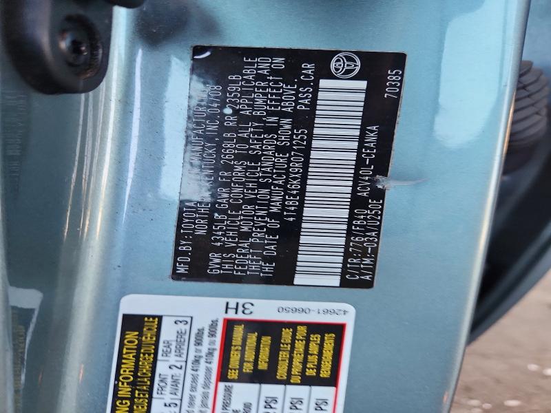 65562336 :رقم المزاد ، 4T4BE46KX9R071255 vin ، 2009 Toyota Camry مزاد بيع