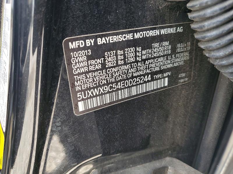 2014 Bmw X3 მანქანა იყიდება აუქციონზე, vin: 5UXWX9C54E0D25244, აუქციონის ნომერი: 64283456