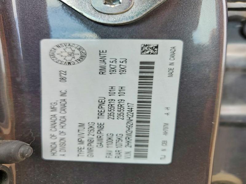 Aukcja sprzedaży 2022 Honda Cr-v, vin: 2HKRW2H92NH224417, numer aukcji: 66839266