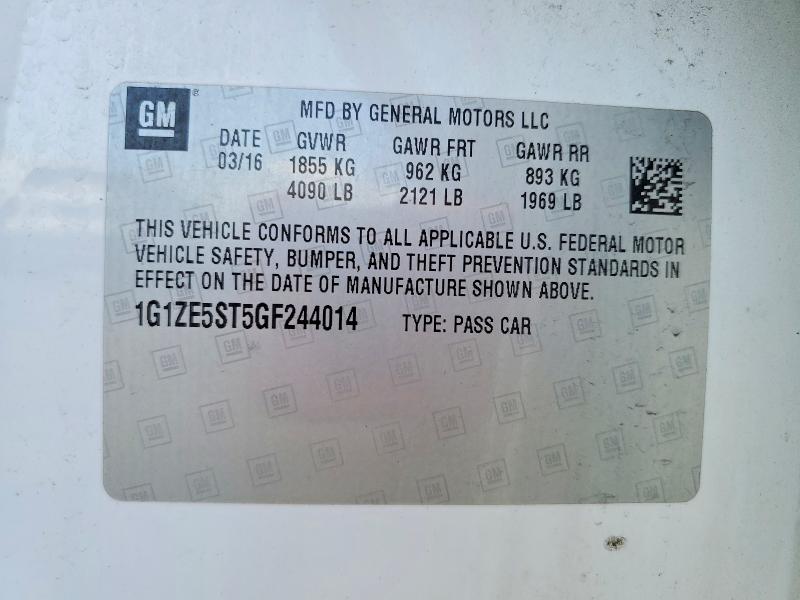 65619016 :رقم المزاد ، 1G1ZE5ST5GF244014 vin ، 2016 Chevrolet Malibu مزاد بيع