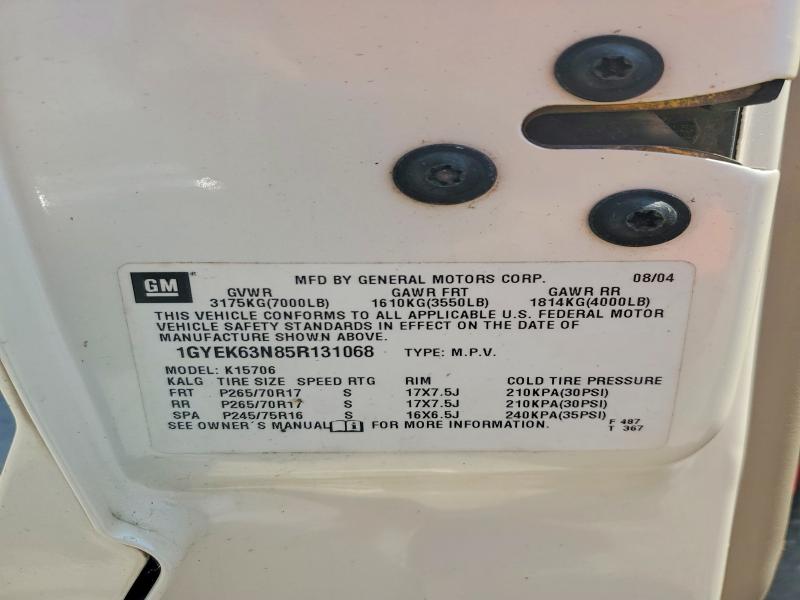 64388306 :رقم المزاد ، 1GYEK63N85R131068 vin ، 2005 Cadillac Escalade مزاد بيع