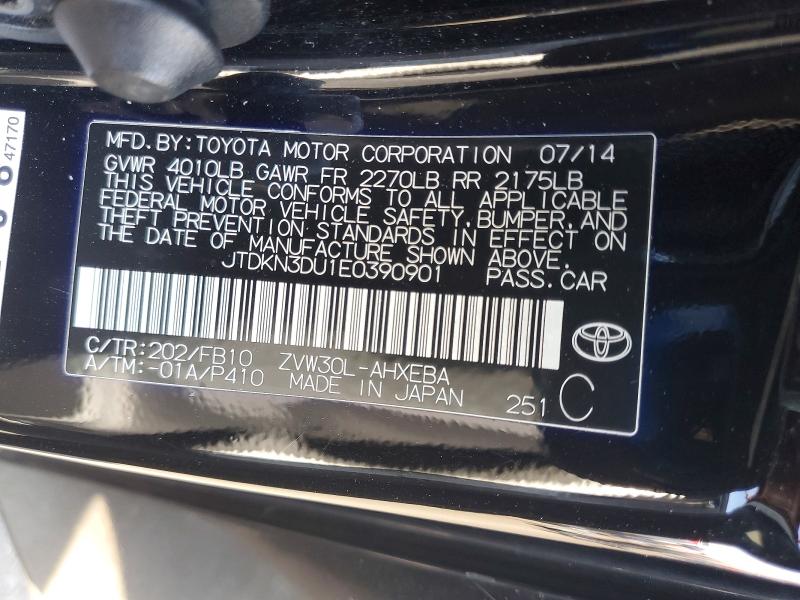 Aukcja sprzedaży 2014 Toyota Prius, vin: JTDKN3DU1E0390901, numer aukcji: 64670276