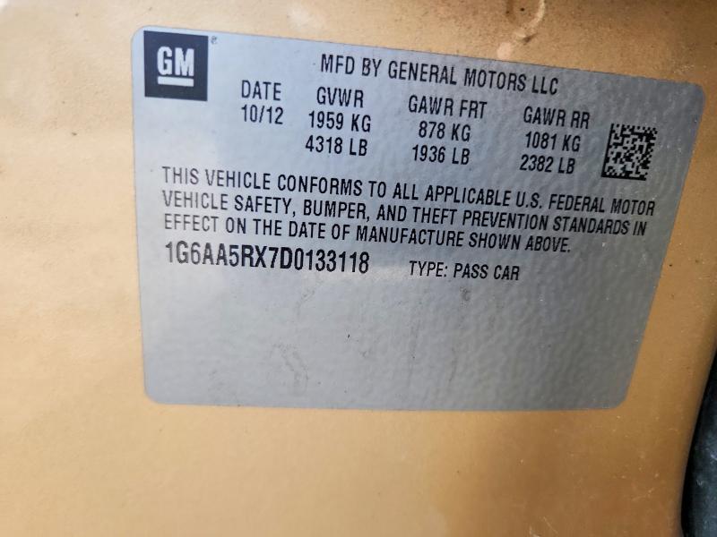 Aukcja sprzedaży 2013 Cadillac Ats, vin: 1G6AA5RX7D0133118, numer aukcji: 64751906
