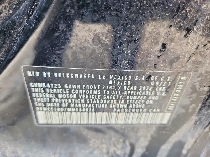 2021 Volkswagen Jetta მანქანა იყიდება აუქციონზე, vin: 3VWC57BU7MM084826, აუქციონის ნომერი: 64517076