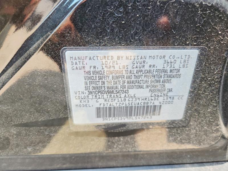 Aukcja sprzedaży 2021 Nissan Kicks, vin: 3N1CP5DV9ML547243, numer aukcji: 64148716