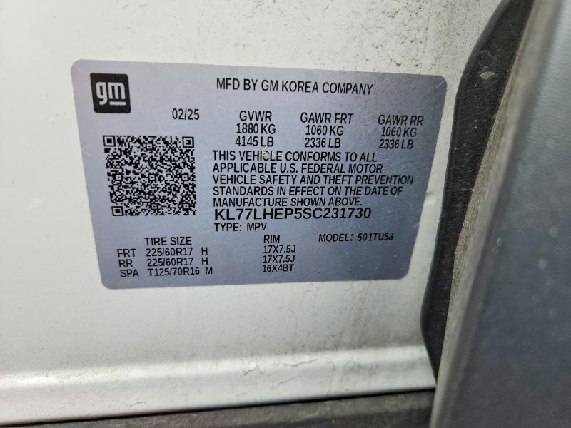 Aukcja sprzedaży 2025 Chevrolet Trax, vin: KL77LHEP5SC231730, numer aukcji: 64753116