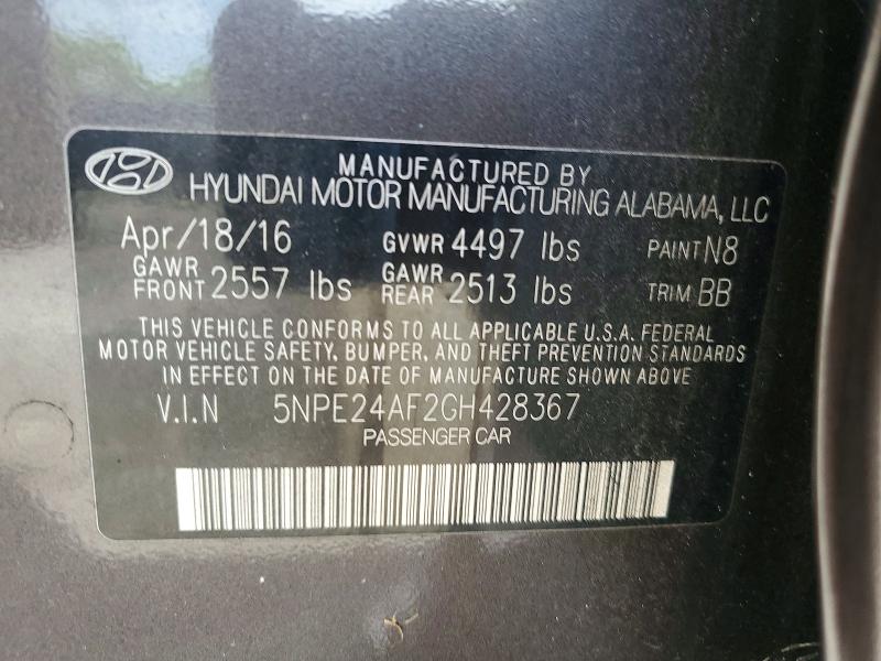 Продаж на аукціоні авто 2016 Hyundai Sonata, vin: 5NPE24AF2GH428367, номер лоту: 64598656