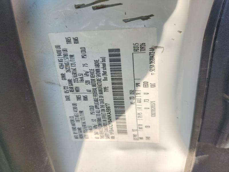 2022 Ford Transit მანქანა იყიდება აუქციონზე, vin: 1FBAX2Y84NKA59977, აუქციონის ნომერი: 63553606