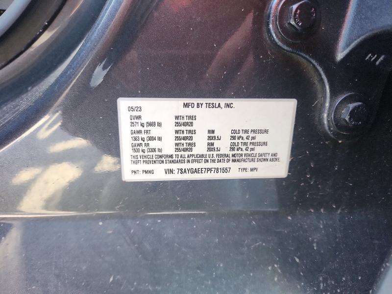 Aukcja sprzedaży 2023 Tesla Model Y, vin: 7SAYGAEE7PF781557, numer aukcji: 65437426
