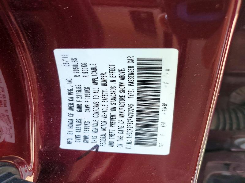 Продажа на аукционе авто 2015 Honda Accord, vin: 1HGCR2F82FA203245, номер лота: 65745796