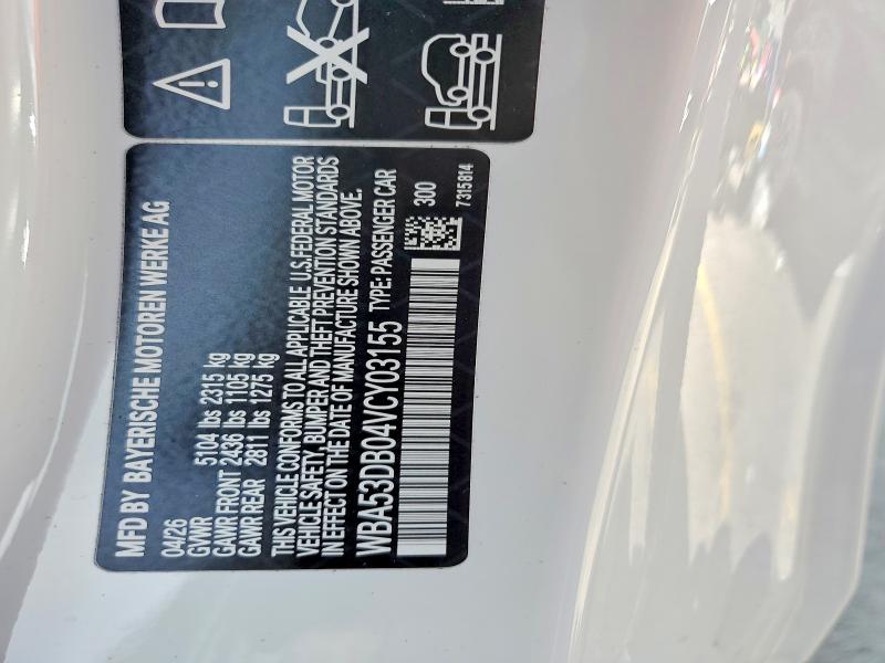 67057816 :رقم المزاد ، WBA53DB04VCY03155 vin ، 2027 Bmw 430xi مزاد بيع